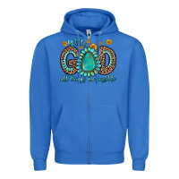True Royal with god all things are possible gemstone Zipper Hoodie - Zillion Design Studio
