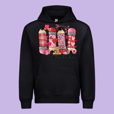 Valentines Day Teacher Life Urban Hoodie Designed By Maliassmallbusiness