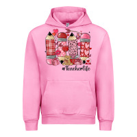 Fuchsia Pink valentines day teacher life Urban Hoodie - MaliasSmallBusiness