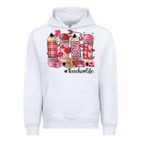 White valentines day teacher life Urban Hoodie - MaliasSmallBusiness