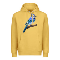 Antique Gold Blue Jay Bird Premium Hoodie - LillyAllenDesigns