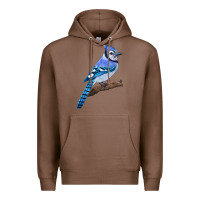 Chestnut Blue Jay Bird Premium Hoodie - LillyAllenDesigns