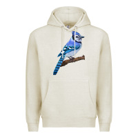 Oatmeal Heather Blue Jay Bird Premium Hoodie - LillyAllenDesigns