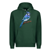 Sports Green Blue Jay Bird Premium Hoodie - LillyAllenDesigns