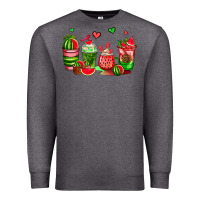 Charcoal Heather watermelon coffee cups Premium Sweatshirt - AdoDesignShop