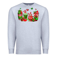 Heather Grey watermelon coffee cups Premium Sweatshirt - AdoDesignShop