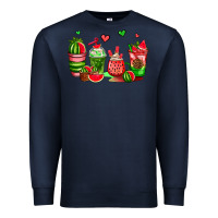Navy watermelon coffee cups Premium Sweatshirt - AdoDesignShop
