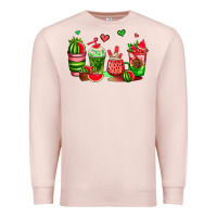 Pale Pink watermelon coffee cups Premium Sweatshirt - AdoDesignShop