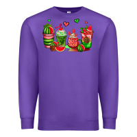 Purple watermelon coffee cups Premium Sweatshirt - AdoDesignShop