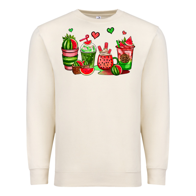 Watermelon Coffee Cups Premium Sweatshirt by AdoDesignShop | Teevron