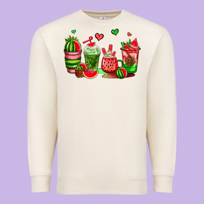 Watermelon Coffee Cups Premium Sweatshirt Designed By Adodesignshop