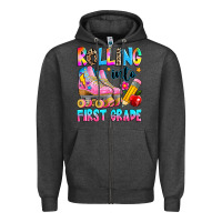 Charcoal Heather rolling into first grade Zipper Hoodie - texasbilliewilder