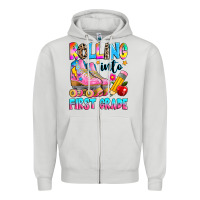Dove Grey rolling into first grade Zipper Hoodie - texasbilliewilder