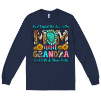 Navy god gifted me two titles mom and grandma and i roc Long Sleeve Tee - RanaPortraitStore