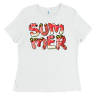 White summer watermelon and strawberry Ladies Tee - BarkalooDesign