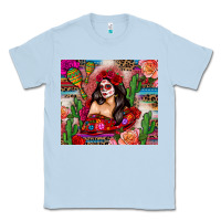 Dusty Blue mexico girl serape Classic Tee - Zillion Design Studio