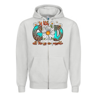 Dove Grey with god all things are possible daisy Zipper Hoodie - Zillion Design Studio