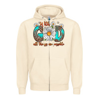 Sandshell with god all things are possible daisy Zipper Hoodie - Zillion Design Studio