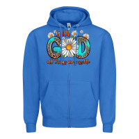 True Royal with god all things are possible daisy Zipper Hoodie - Zillion Design Studio