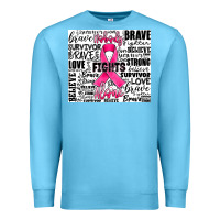 Ocean Blue breast cancer nobody fights alone Premium Sweatshirt - JahusDesignShop