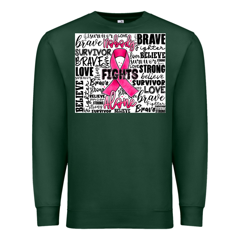 Breast Cancer Nobody Fights Alone Premium Sweatshirt by JahusDesignShop | Teevron