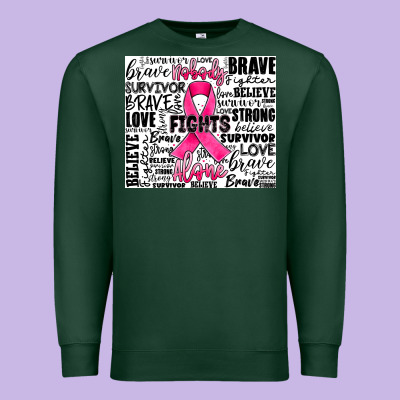 Breast Cancer Nobody Fights Alone Premium Sweatshirt Designed By Jahusdesignshop