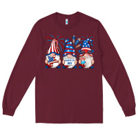 Burgundy fourth of july gnomes Long Sleeve Tee - RanaPortraitStore