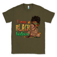 Army Green i am black history afro black woman juneteenth Classic Tee - texasbilliewilder