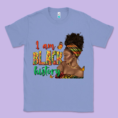 Classic Tee i am black history afro black woman juneteenth