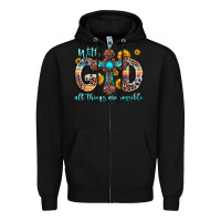 Black with god all things are possible cross Zipper Hoodie - Zillion Design Studio