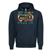 Navy with god all things are possible cross Zipper Hoodie - Zillion Design Studio