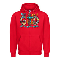 Red with god all things are possible cross Zipper Hoodie - Zillion Design Studio