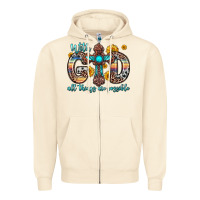 Sandshell with god all things are possible cross Zipper Hoodie - Zillion Design Studio