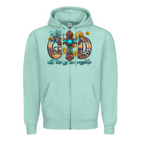 Seafoam with god all things are possible cross Zipper Hoodie - Zillion Design Studio