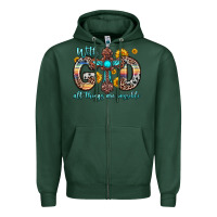 Sports Green with god all things are possible cross Zipper Hoodie - Zillion Design Studio