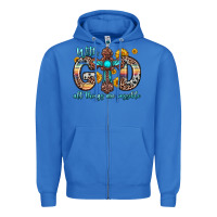 True Royal with god all things are possible cross Zipper Hoodie - Zillion Design Studio