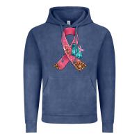 Vintage Denim cancer ribbon and boxing gloves Vintage Hoodie - AdoDesignShop