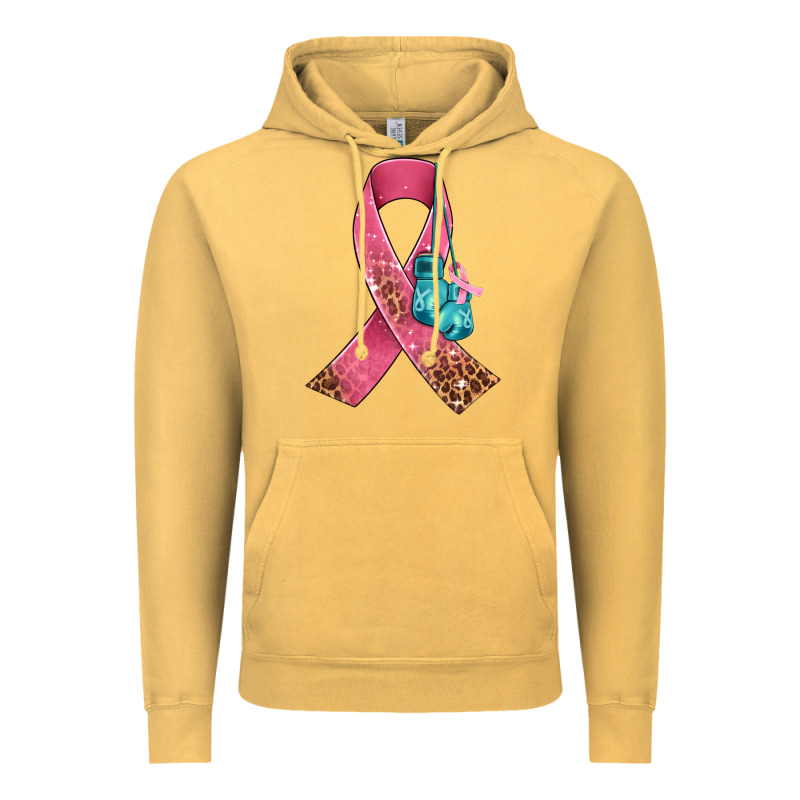Cancer Ribbon And Boxing Gloves Vintage Hoodie by AdoDesignShop | Teevron