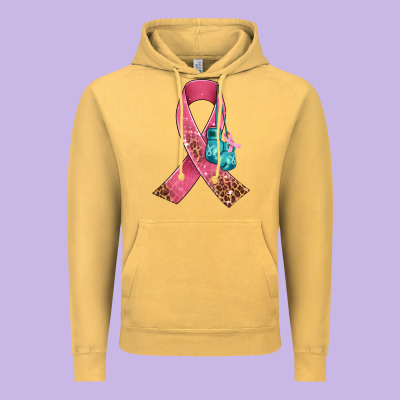 Cancer Ribbon And Boxing Gloves Vintage Hoodie Designed By Adodesignshop