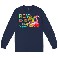 Navy float drink tan repeat Long Sleeve Tee - RanaPortraitStore