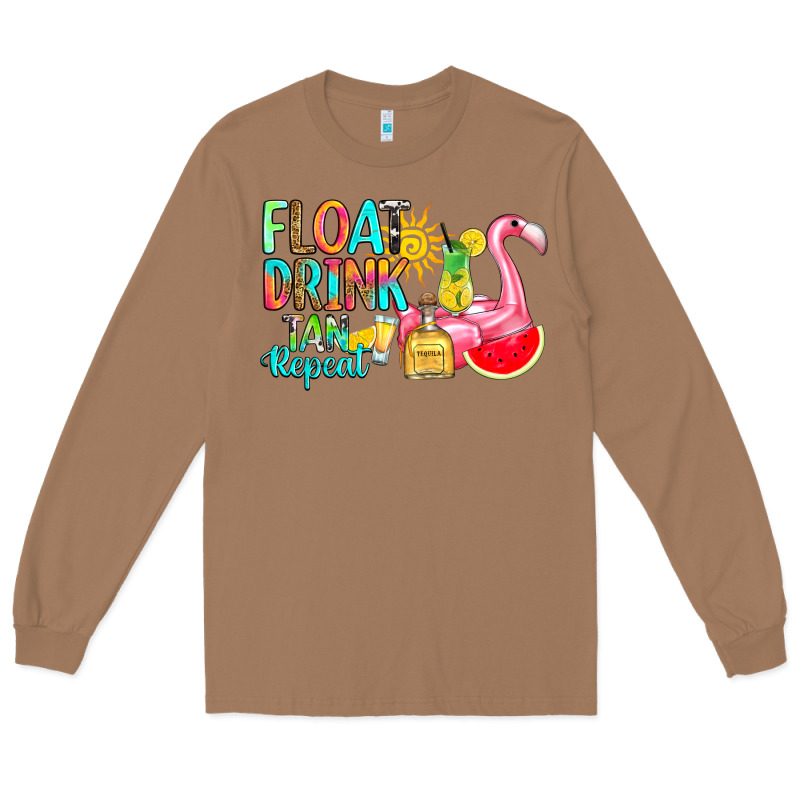 Float Drink Tan Repeat Long Sleeve Tee by RanaPortraitStore | Teevron