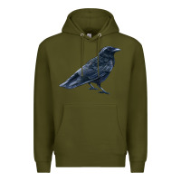 Army Green American Crow Premium Hoodie - LillyAllenDesigns