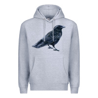 Heather Grey American Crow Premium Hoodie - LillyAllenDesigns
