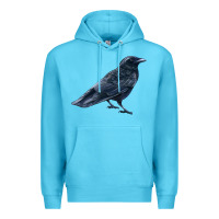 Ocean Blue American Crow Premium Hoodie - LillyAllenDesigns