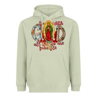 Matcha With God All Things Are Possible Heavyweight Hoodie - RacoonDesign
