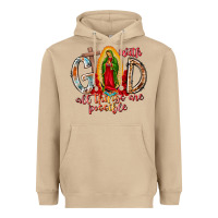 Mushroom With God All Things Are Possible Heavyweight Hoodie - RacoonDesign