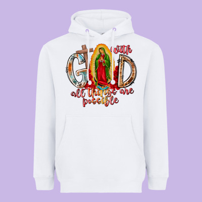 With God All Things Are Possible Heavyweight Hoodie Designed By Racoondesign