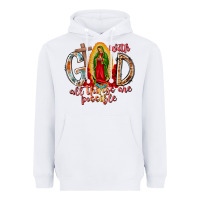 White With God All Things Are Possible Heavyweight Hoodie - RacoonDesign