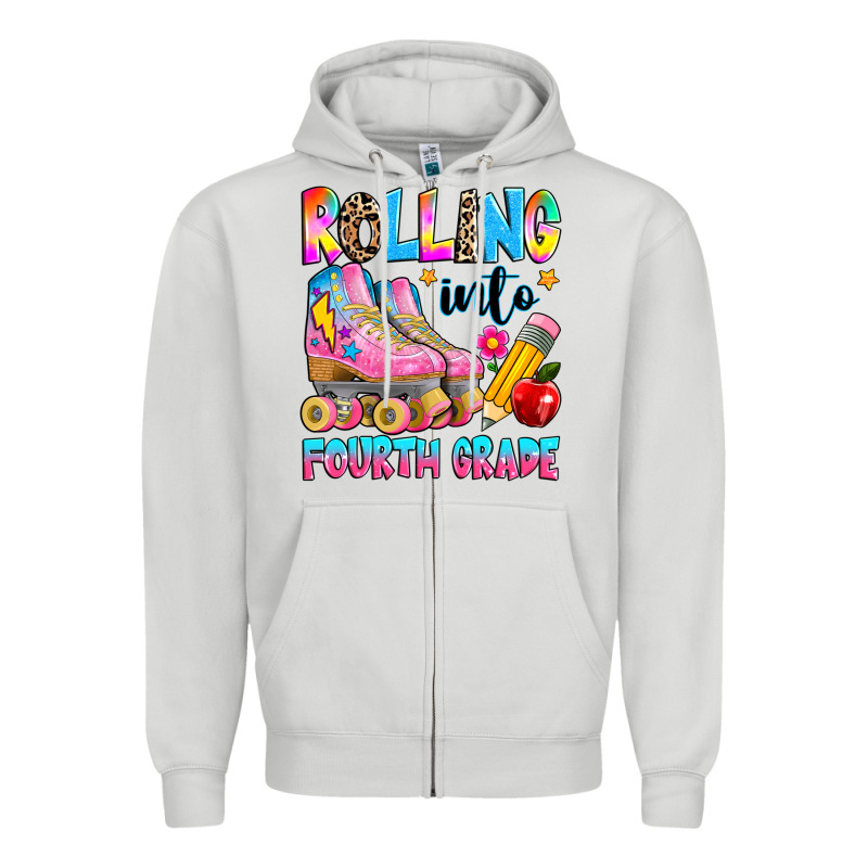 Rolling Into Fourth Grade Zipper Hoodie by texasbilliewilder | Teevron