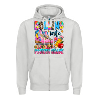 Dove Grey rolling into fourth grade Zipper Hoodie - texasbilliewilder